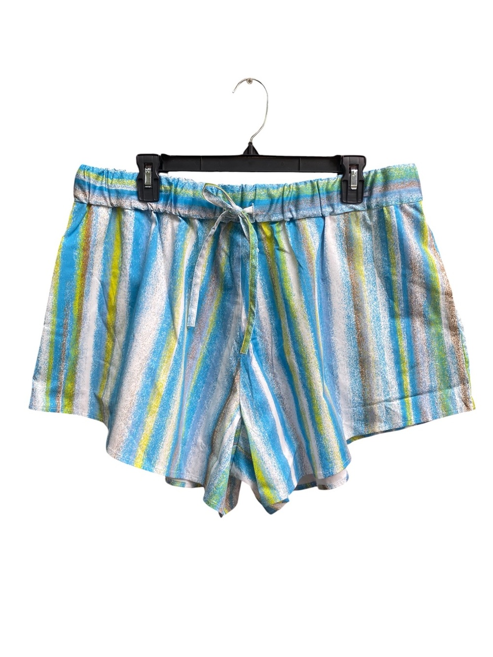 The Drop Hint Of Glamour NWT Multicolor Blue Striped Shorts Womens Size XXL